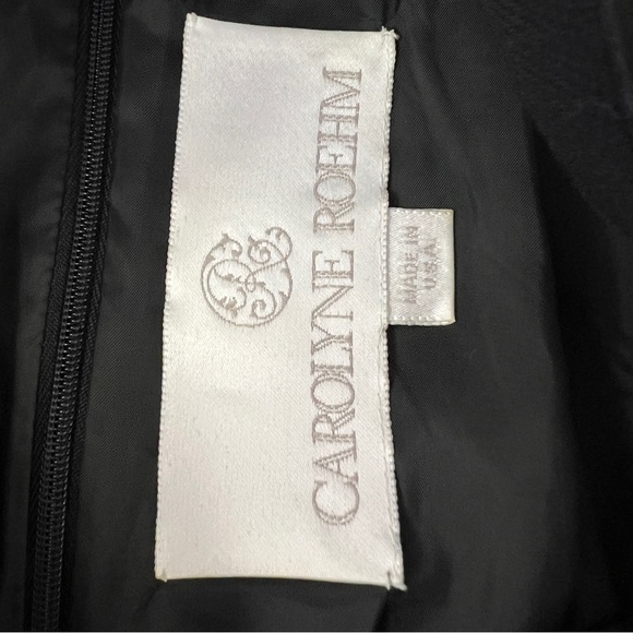 Vintage Carolyne Roehm Black Sheer Sleeved Cocktail Dress - Picture 13 of 16